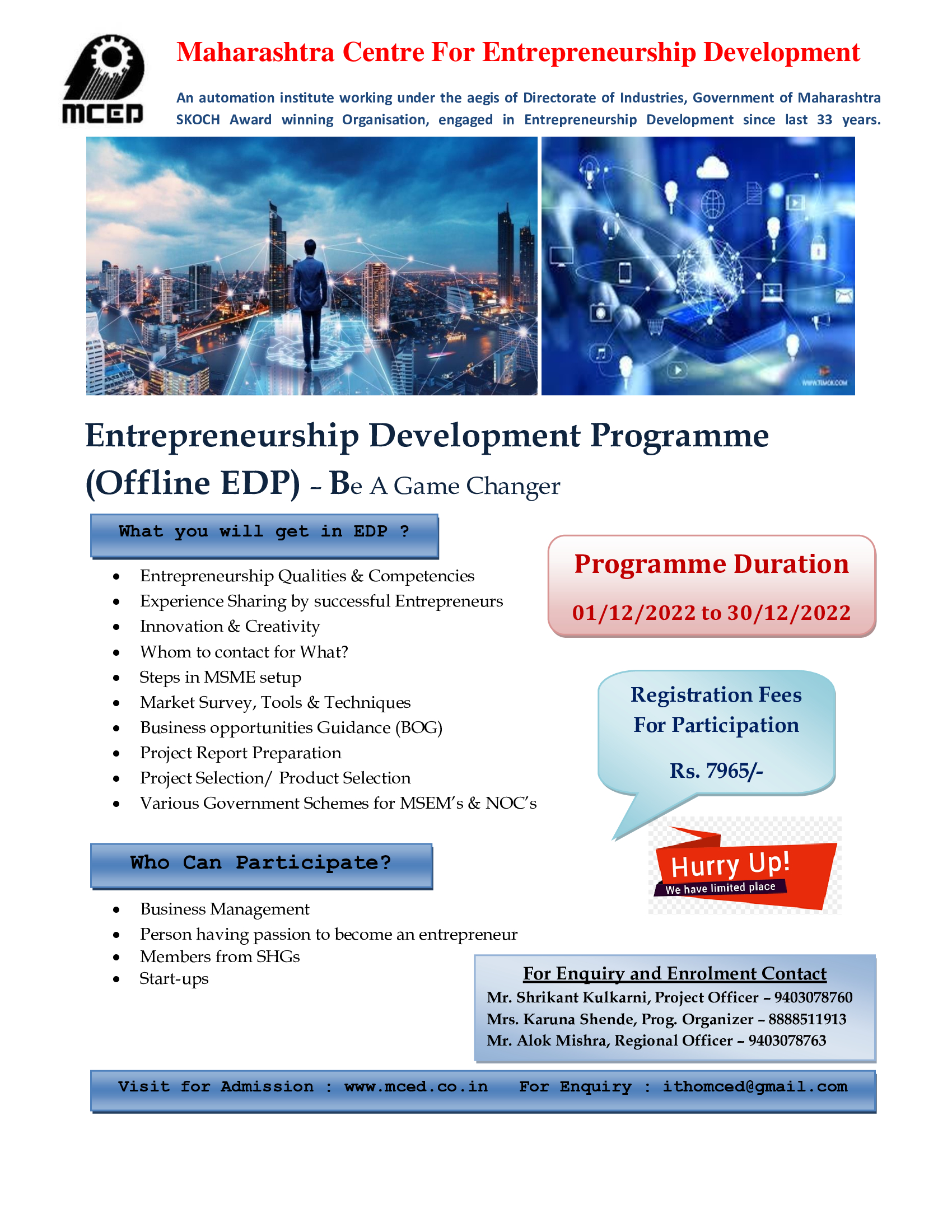Offline Entrepreneurship Development Programme At Nagpur