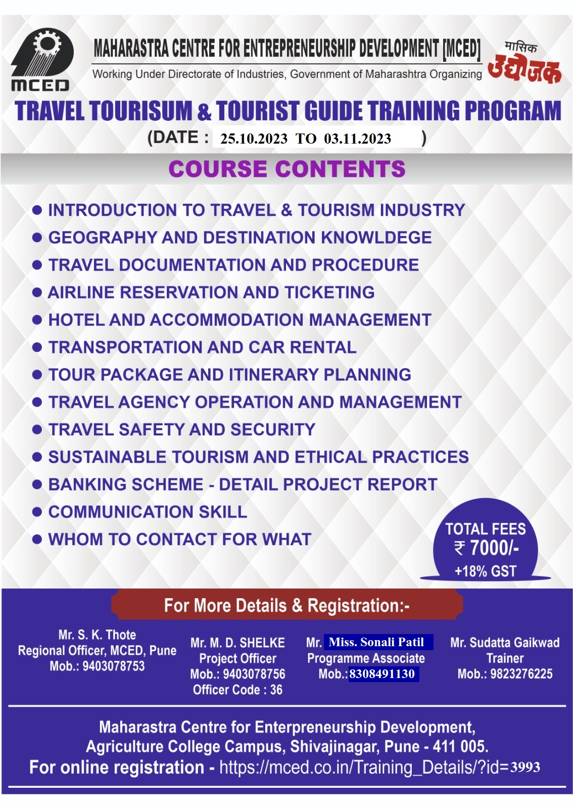 Travel Tourism & Tourist Guide Training Program