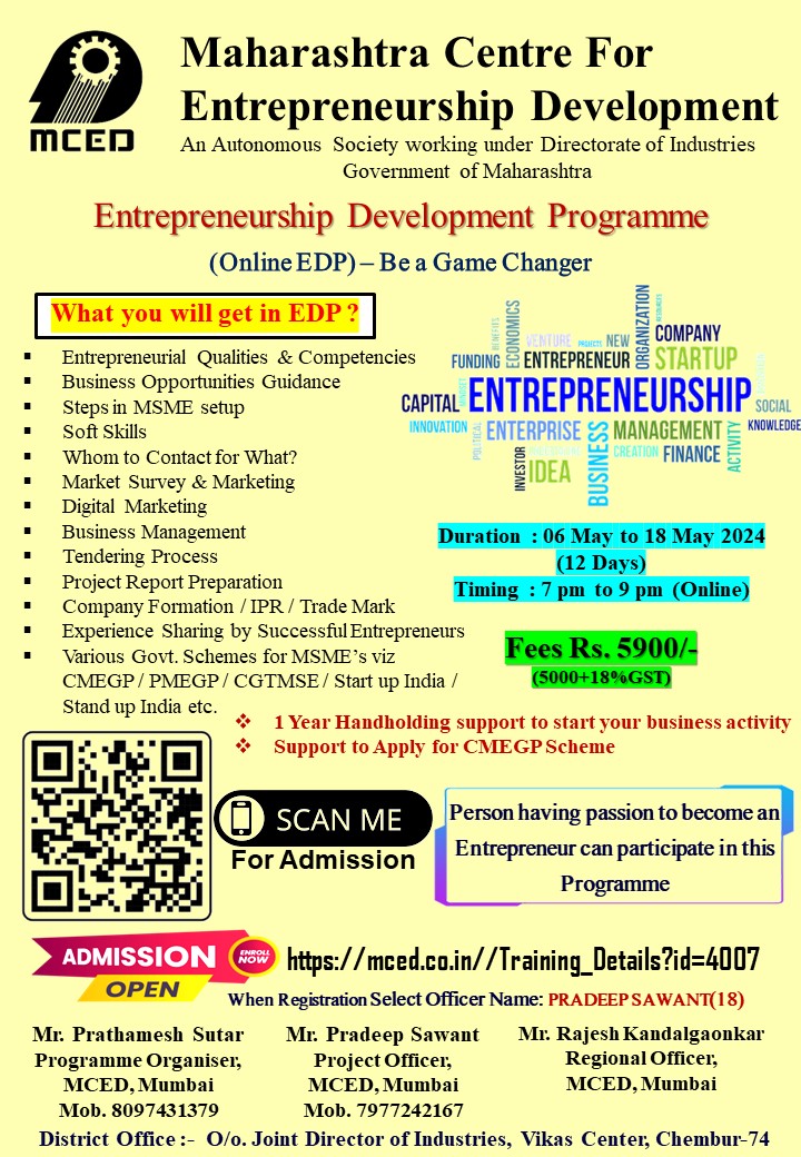 Entrepreneurship Development Programme (Online EDP)