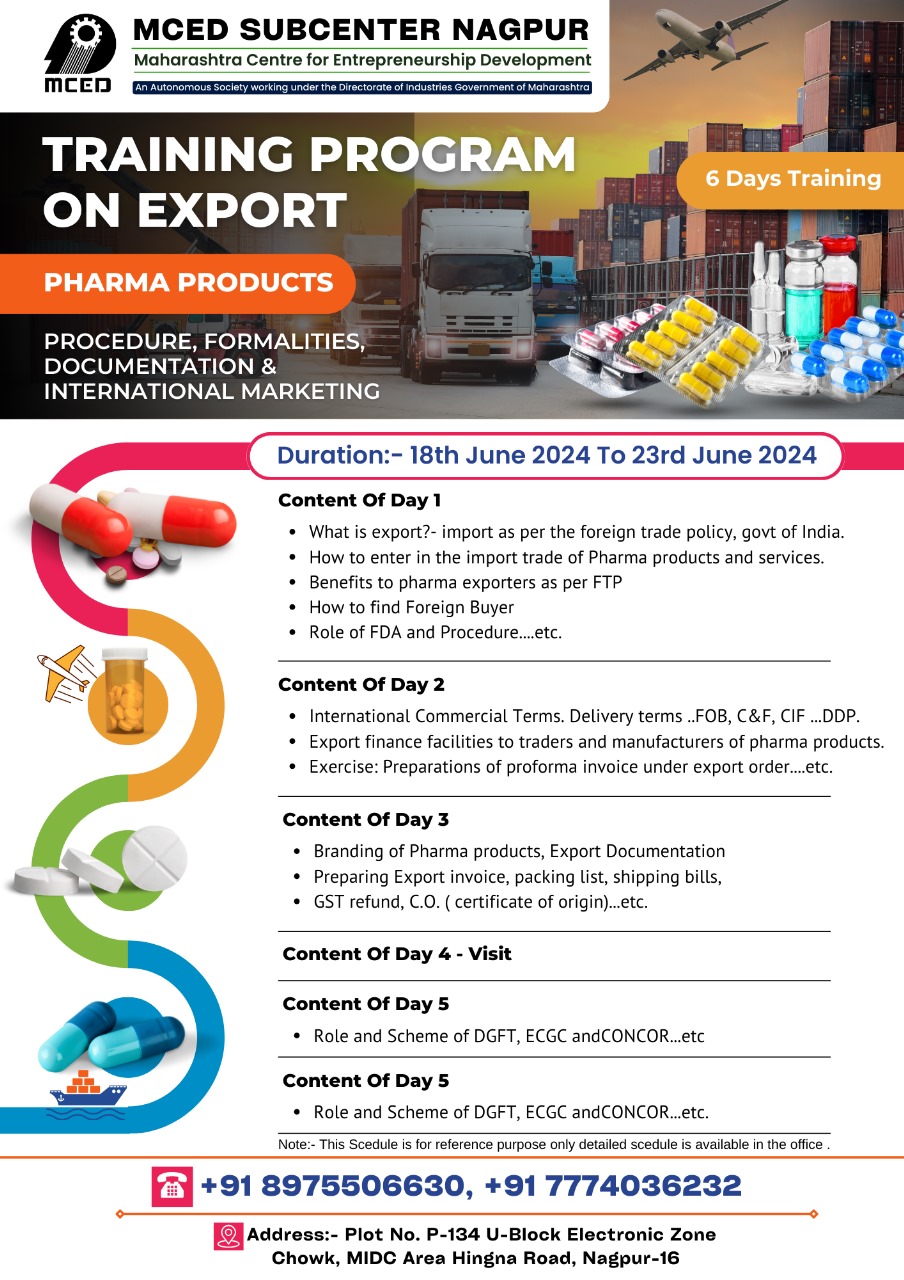 Training Programme On Export (Pharma Product) ONLINE