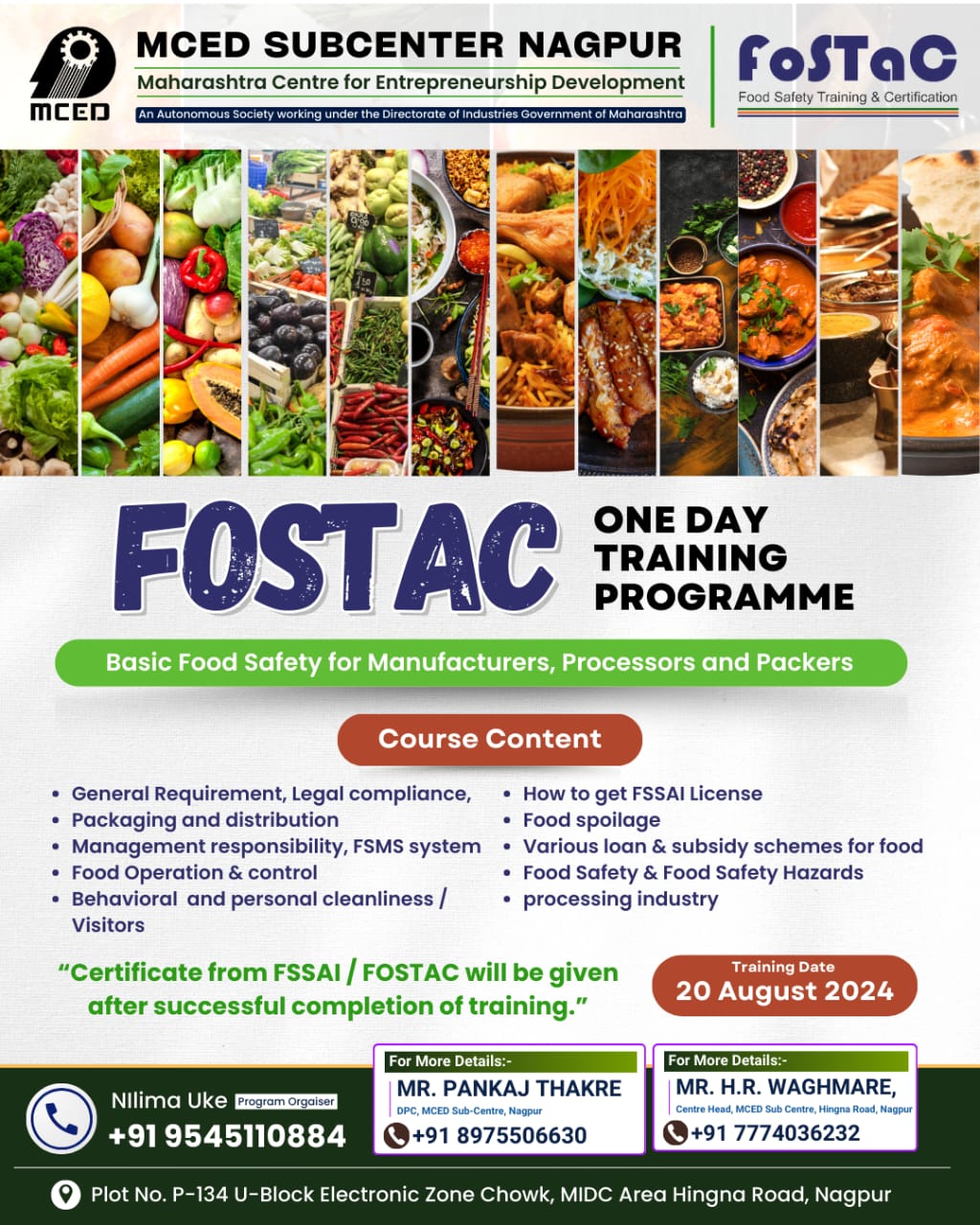 FOSTAC One Day Training Programme on Basic Food Safety, Nagpur