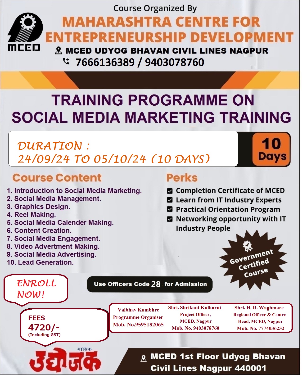 SOCIAL MEDIA MARKETING TRAINING PROGRAM AT NAGPUR