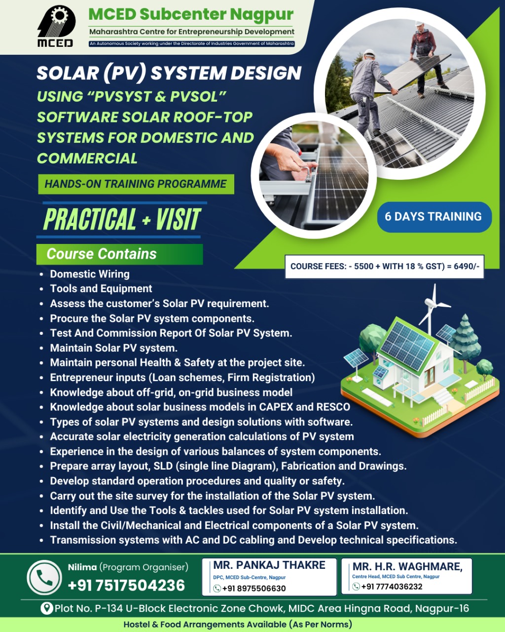 DESIGN, INSTALLATION & MAINTENANCE OF ROOF -TOP TRAINING SOLAR ROOF-TOP SYSTEM FOR DOMESTIC AND COMMERCIAL