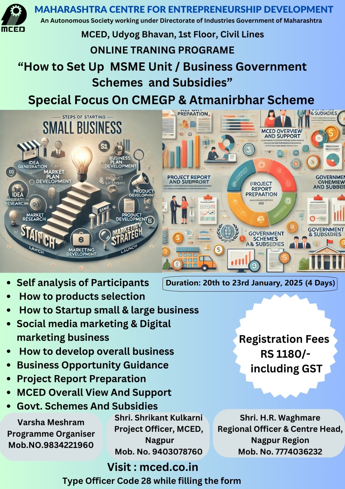 TRAINING ON HOW TO SETUP MSME/ BUSINESS UNIT & GOVERNMENT SCHEMES AND SUBSIDIES