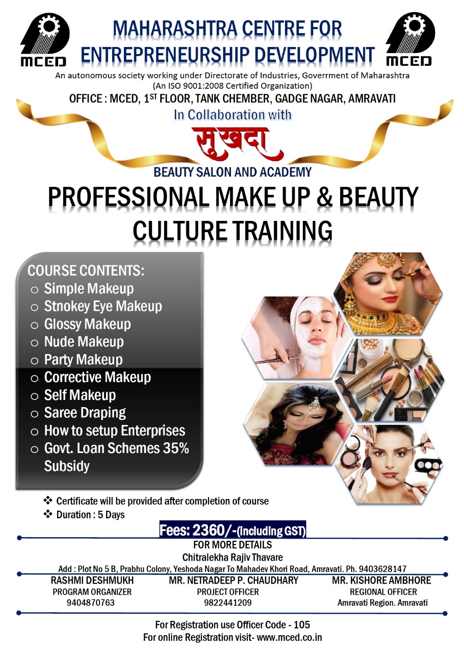 PROFESSIONAL MAKEUP & BEAUTY CULTURE TRAINING PROGRAMME, AMRAVATI