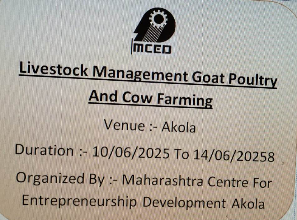 LIVESTOCK MANAGEMENT (GOAT POULTRY AND COW FARMING)