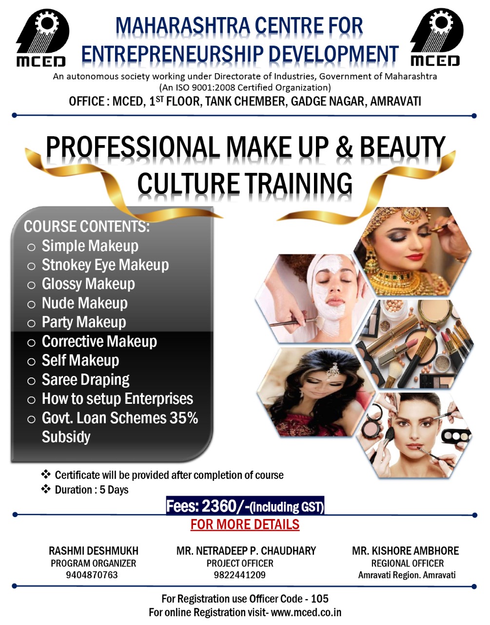 PROFESSIONAL MAKEUP & BEAUTY CULTURE TRAINING PROGRAMME, AMRAVATI