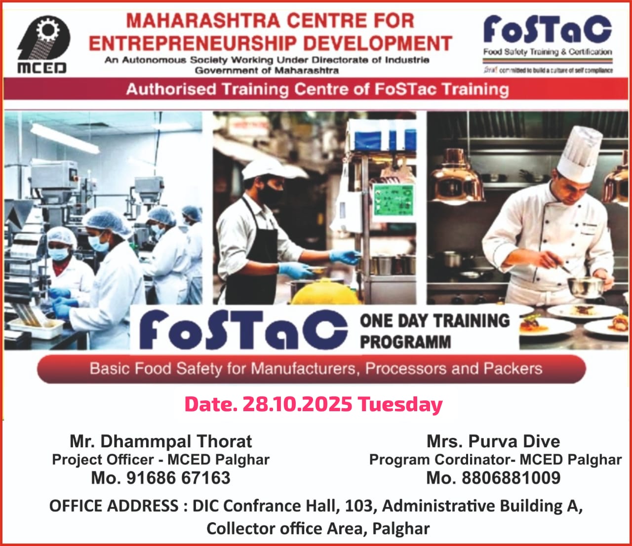 FoSTaC -Basic One Food Safety Training Program