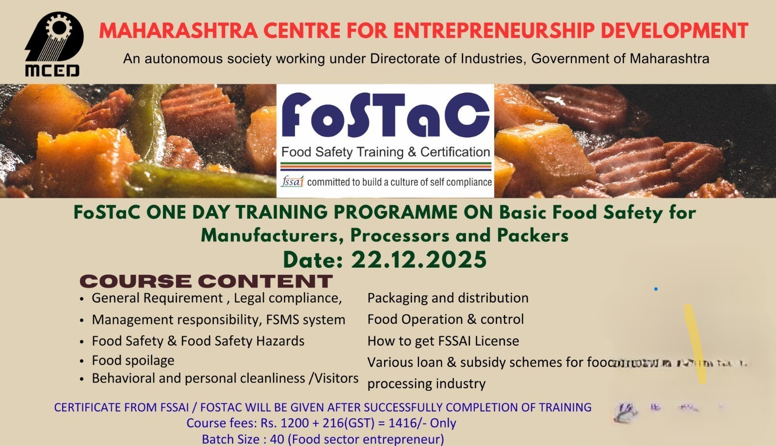 FoSTaC Basic Food Safety Training