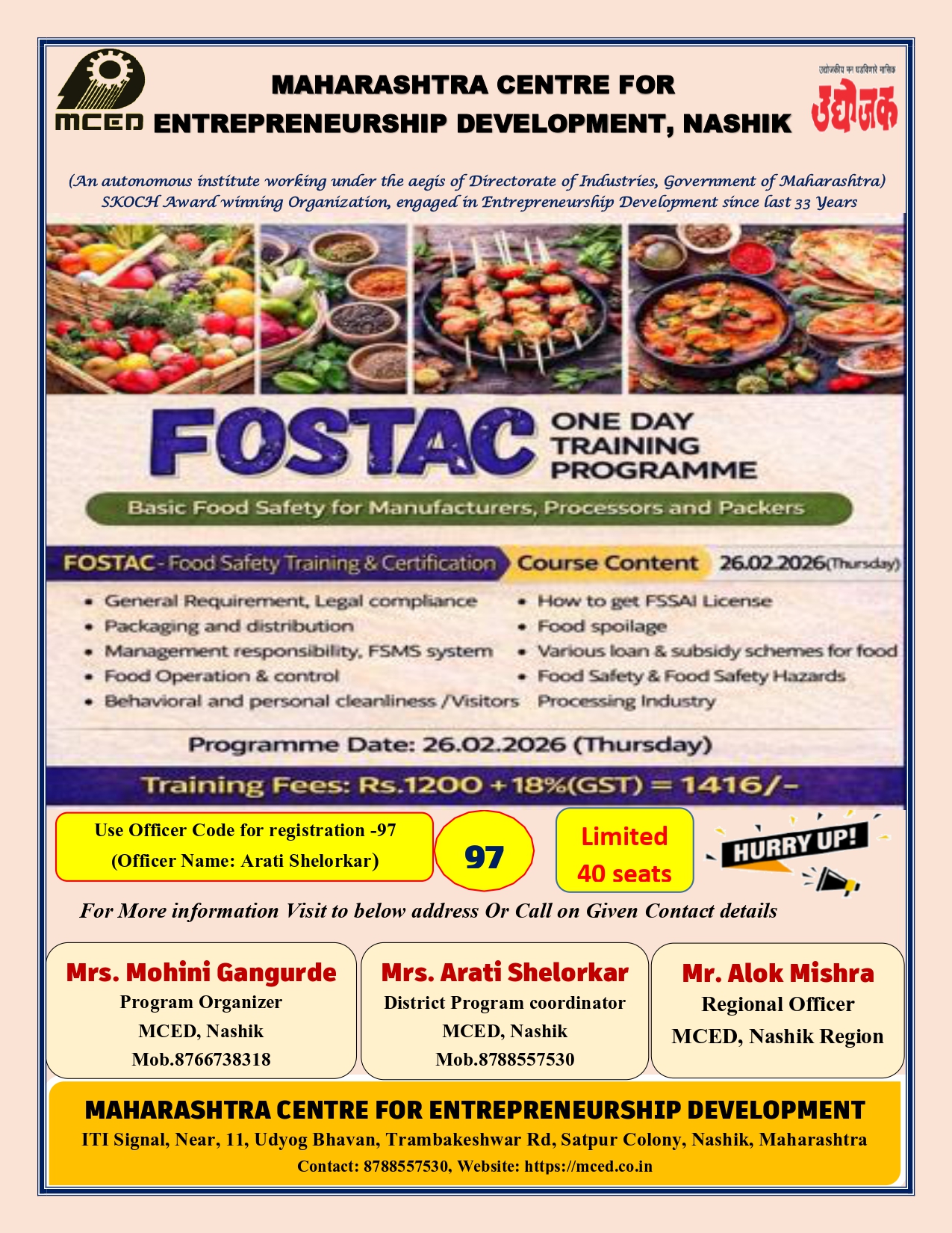 FOSTAC  One Day Training Programme