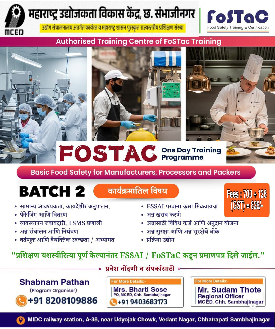 Basic Food Safety For Manufacturers,Processor & Packers(FOSTaC)