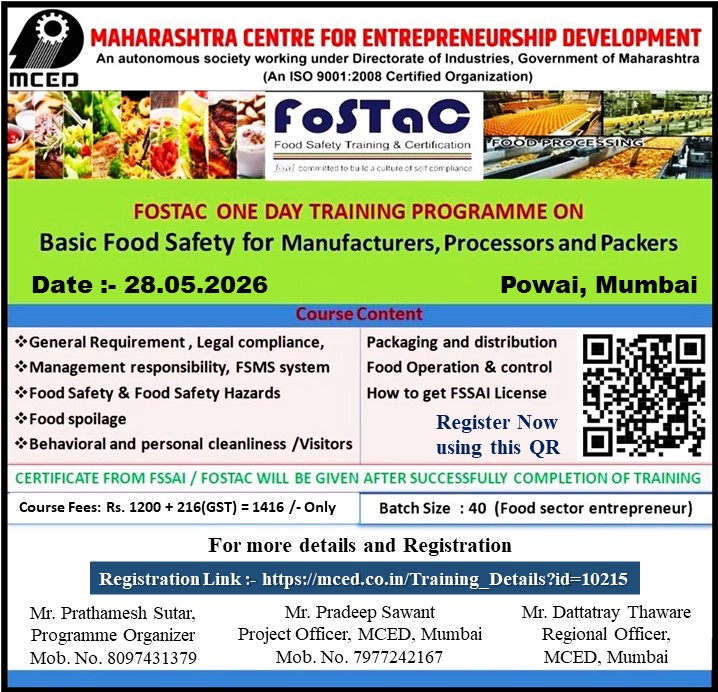 FoSTaC Basic Food Safety Training Programme, Mumbai