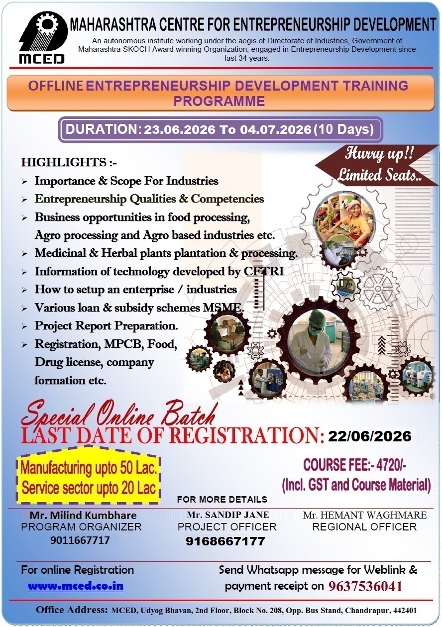 ENTREPRENEURSHIP DEVELOPMENT PROGRAMME