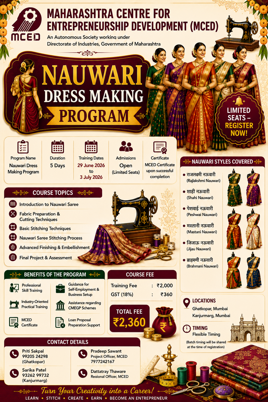 Nauwari Saree