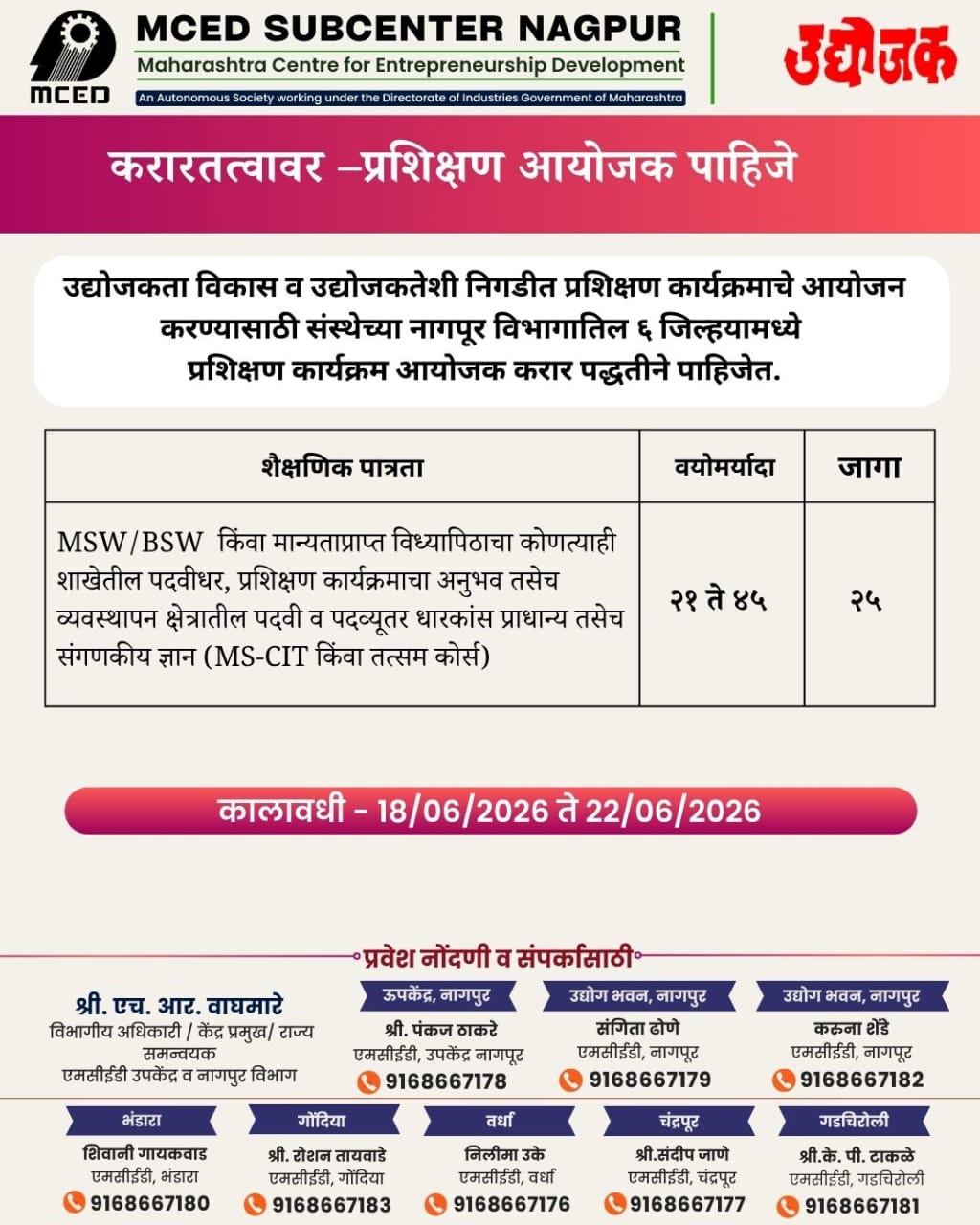 Organizer Training Programme (Offline)