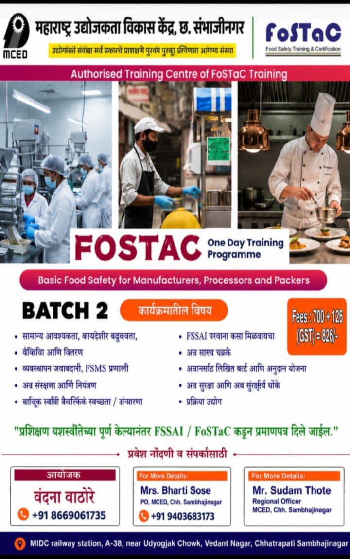 Basic Food Safety For Manufacturers,Processor & Packers(FOSTaC)