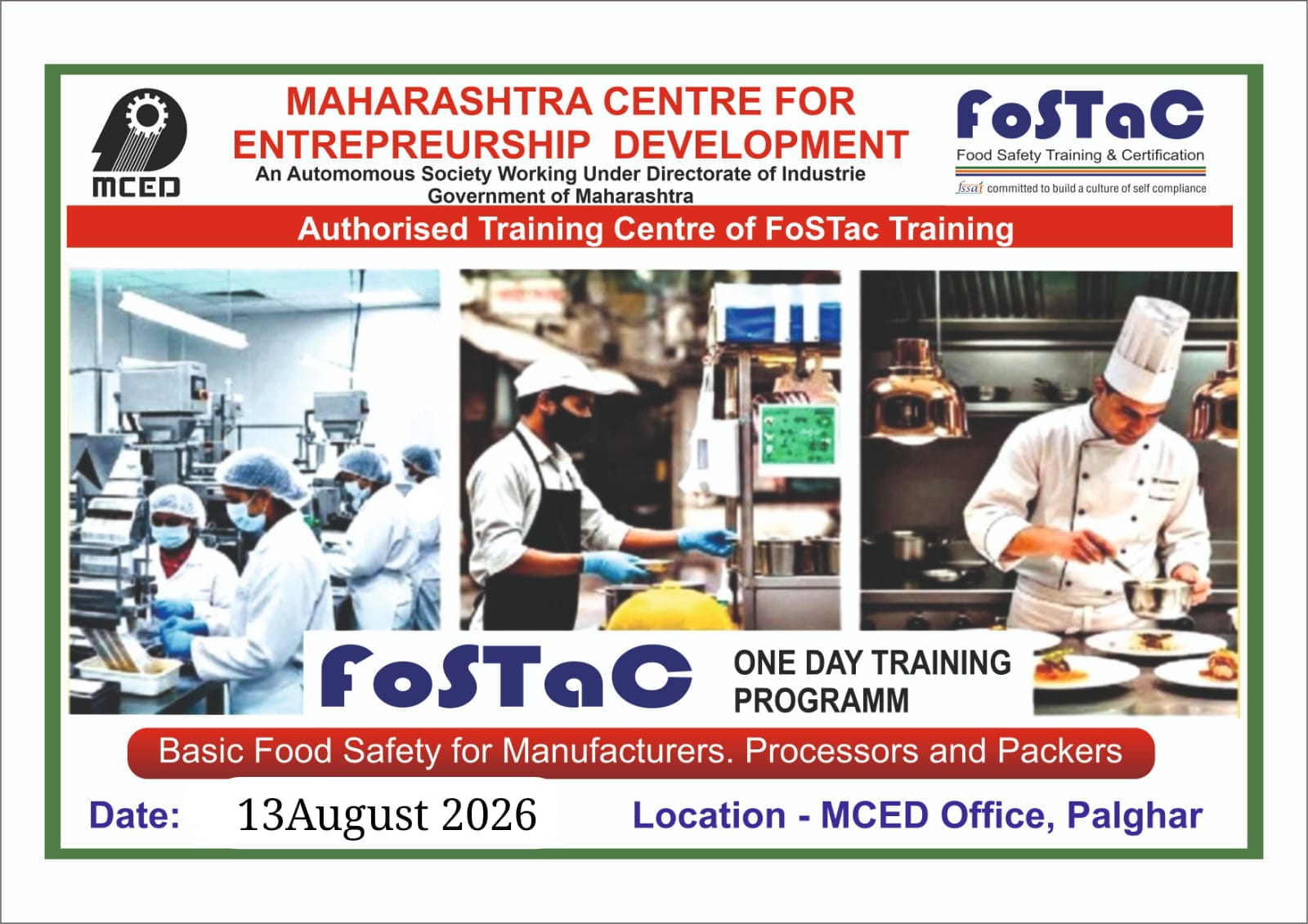 FoSTaC One Day Training Programme on Basic Food Safety