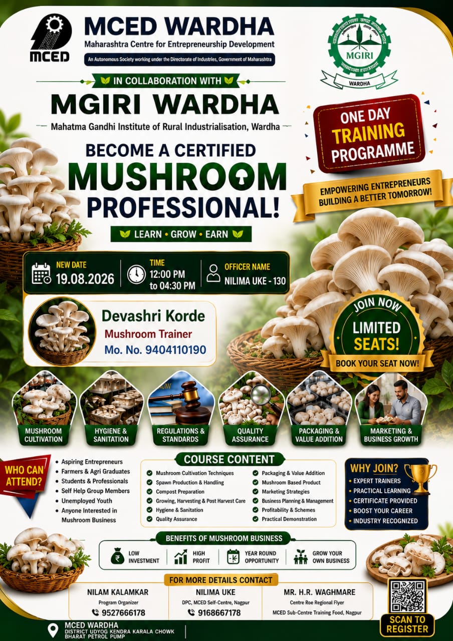 MUSHROOM  ONE DAY TRAININIG PROGRAM