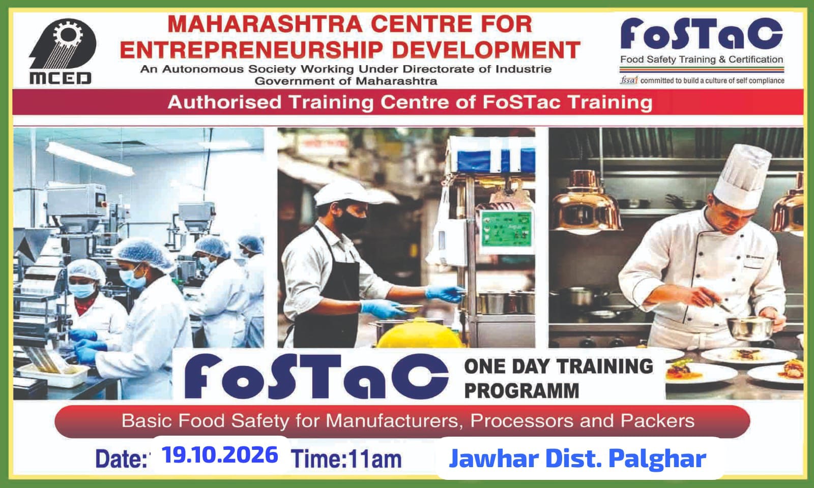 FoSTaC Basic One Day Food Safety Training Program