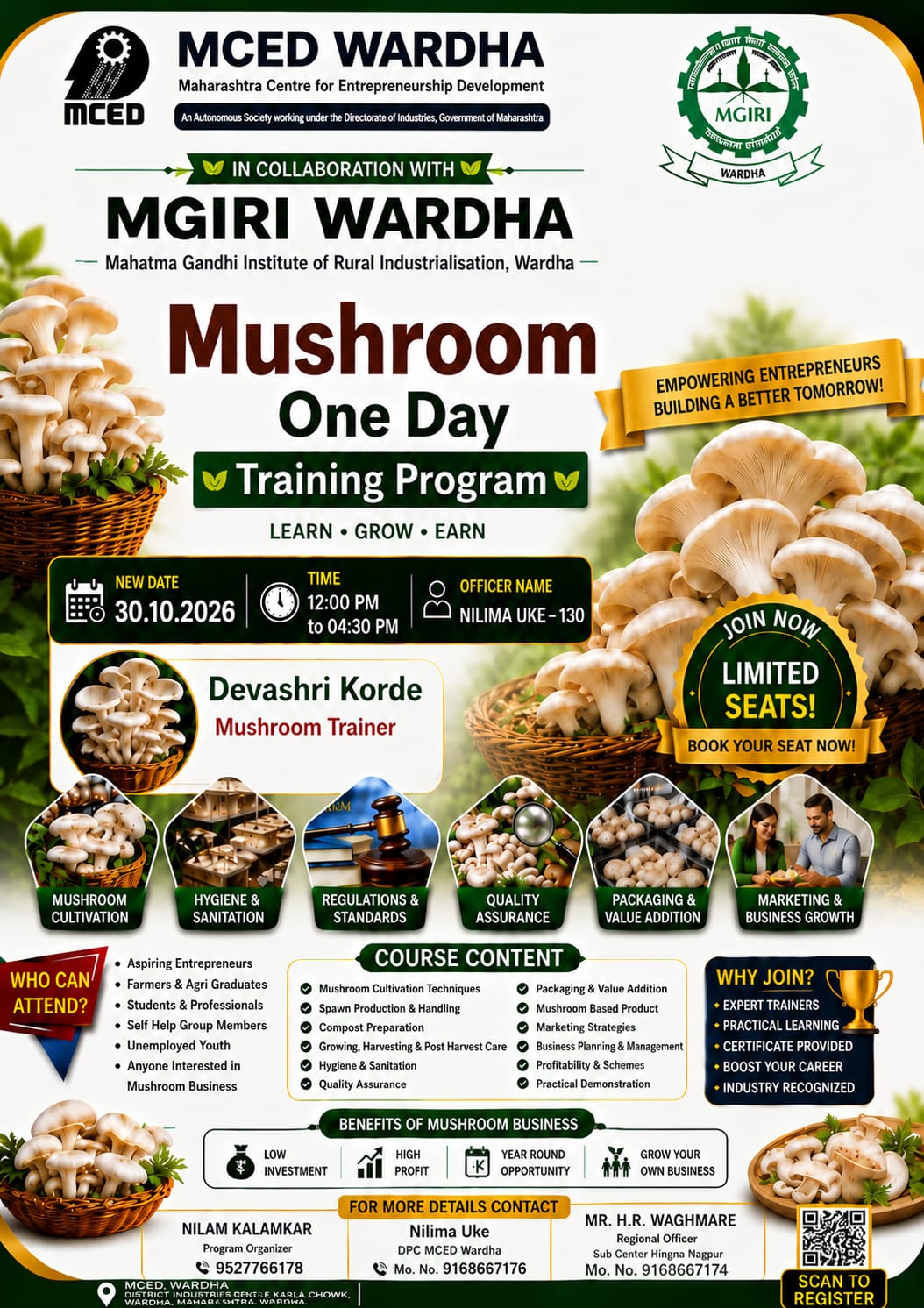 Mushroom One Day Training Program